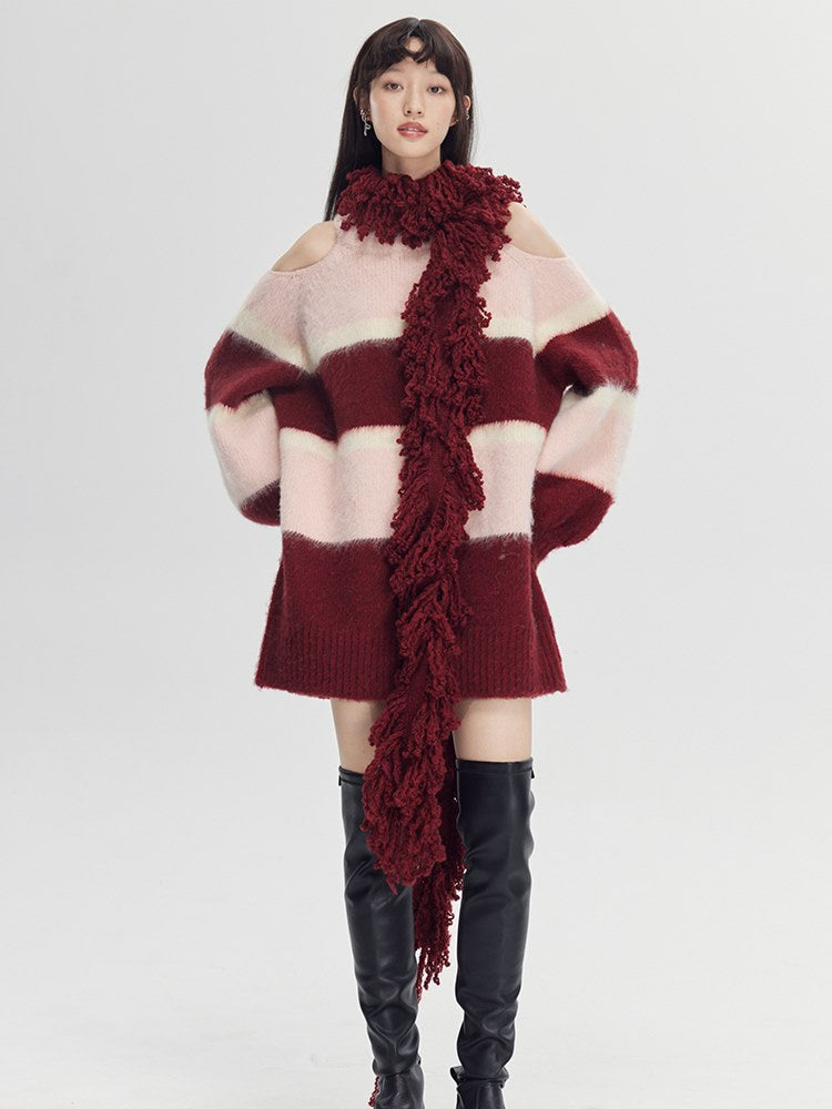 Fringe-Trimmed Wrap Scarf - Wolvess