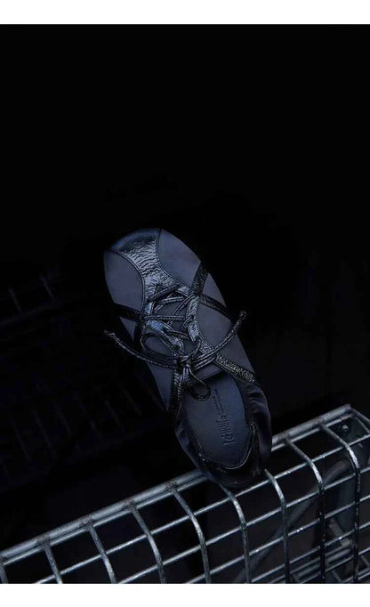 Metallic Lace-Up Sneakers with Shiny Trim