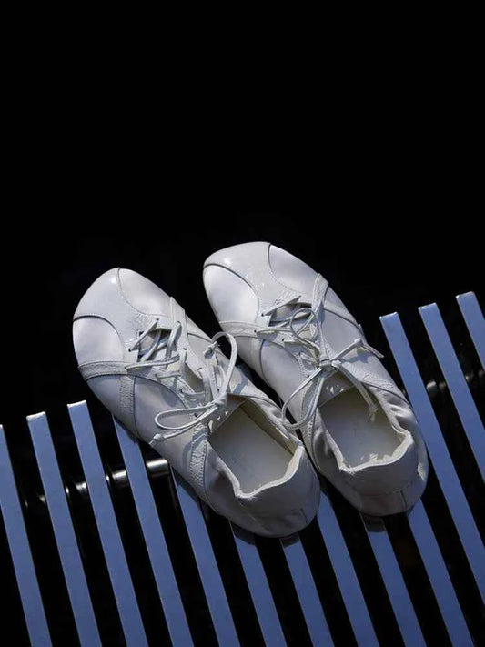 Metallic Lace-Up Sneakers with Shiny Trim