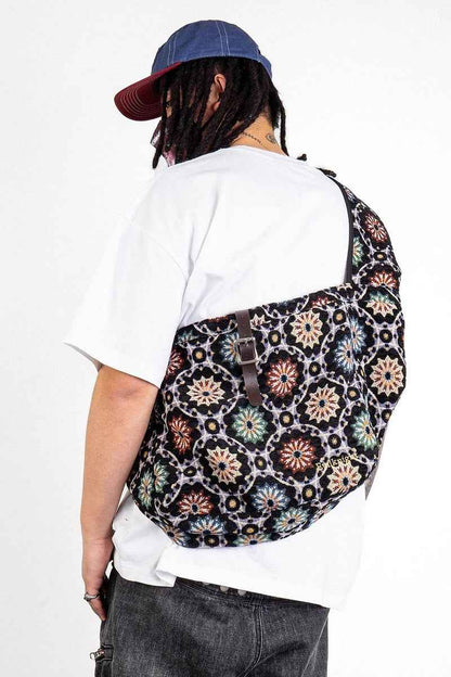 Jacquard Embroidered Crossbody Bag