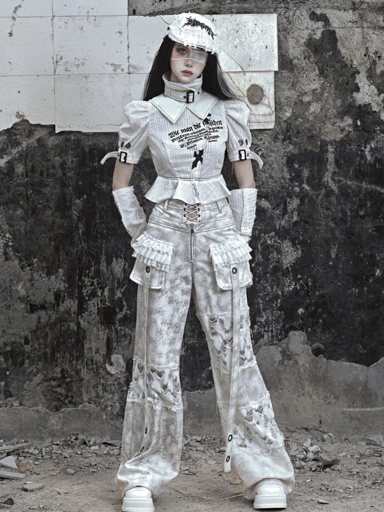 Graffiti Distressed Beret Cap - Wolvess