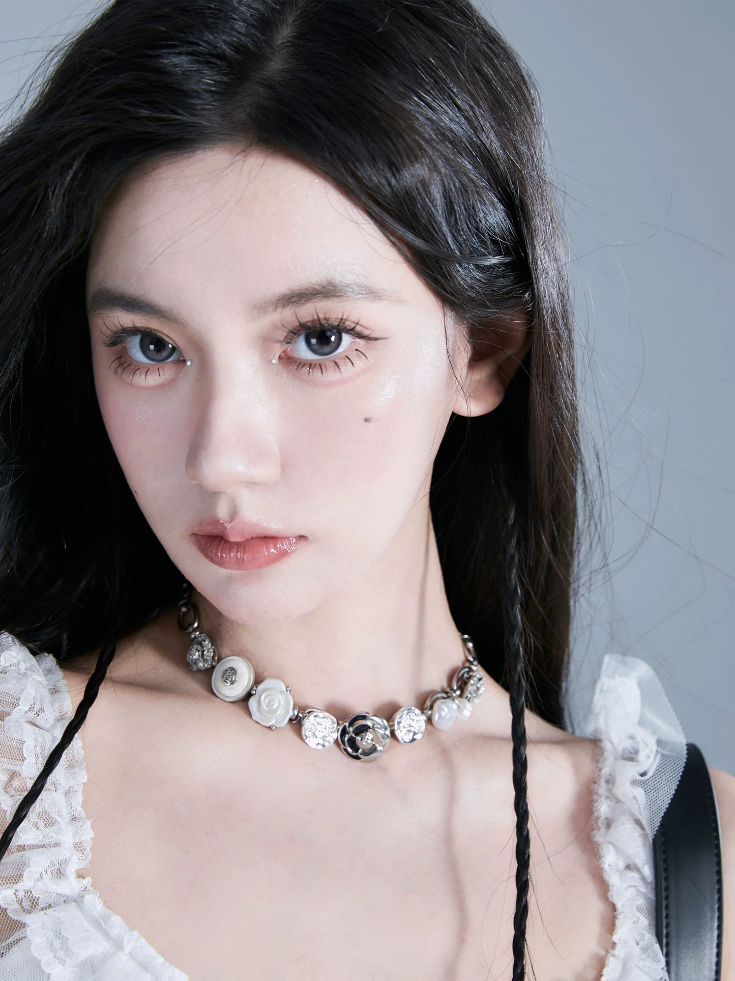 Vintage Rose Button Necklace - Wolvess