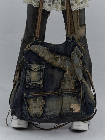 Rugged Denim Utility Tote
