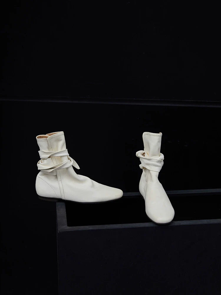 Pointed Toe Buckle Ankle Boots - Wolvess