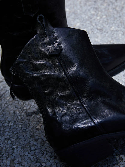 Patent Pointed-Toe Dress Shoes. - Wolvess