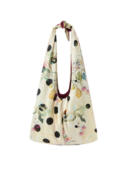Floral Print Canvas Hobo Bag - Wolvess