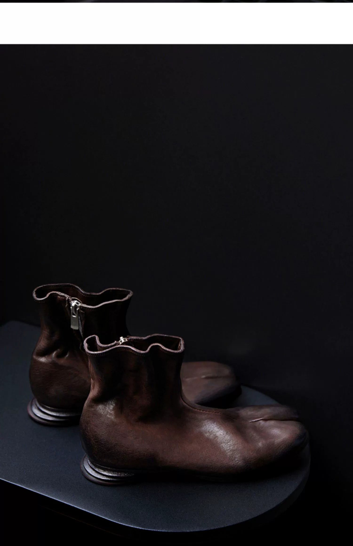 Black Leather Tabi Boots - Wolvess