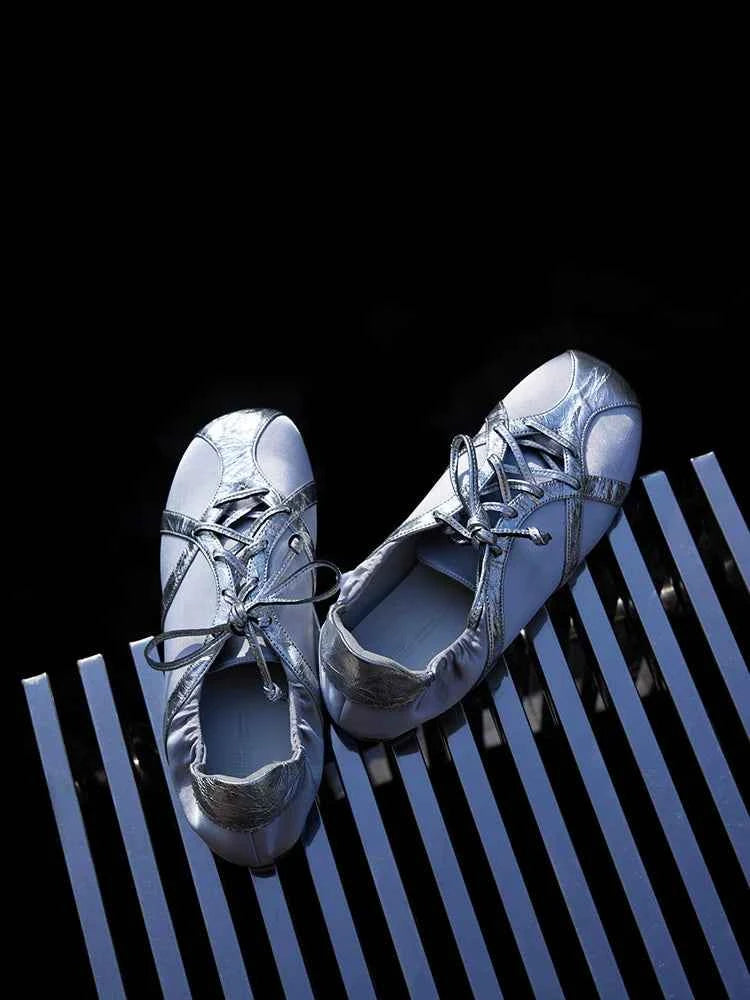 Metallic Lace-Up Sneakers with Shiny Trim