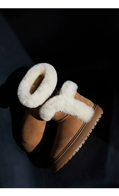 Fuzzy Shearling Ankle Winter Boot - Wolvess