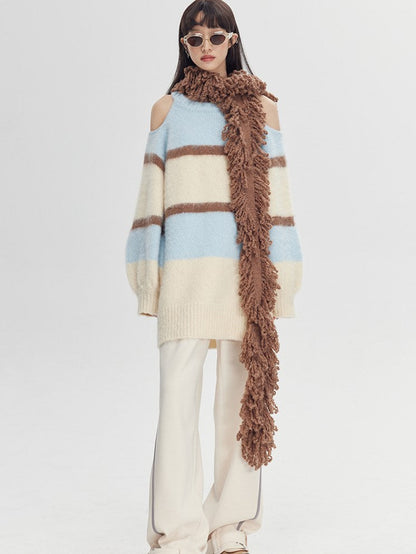 Fringe-Trimmed Wrap Scarf - Wolvess