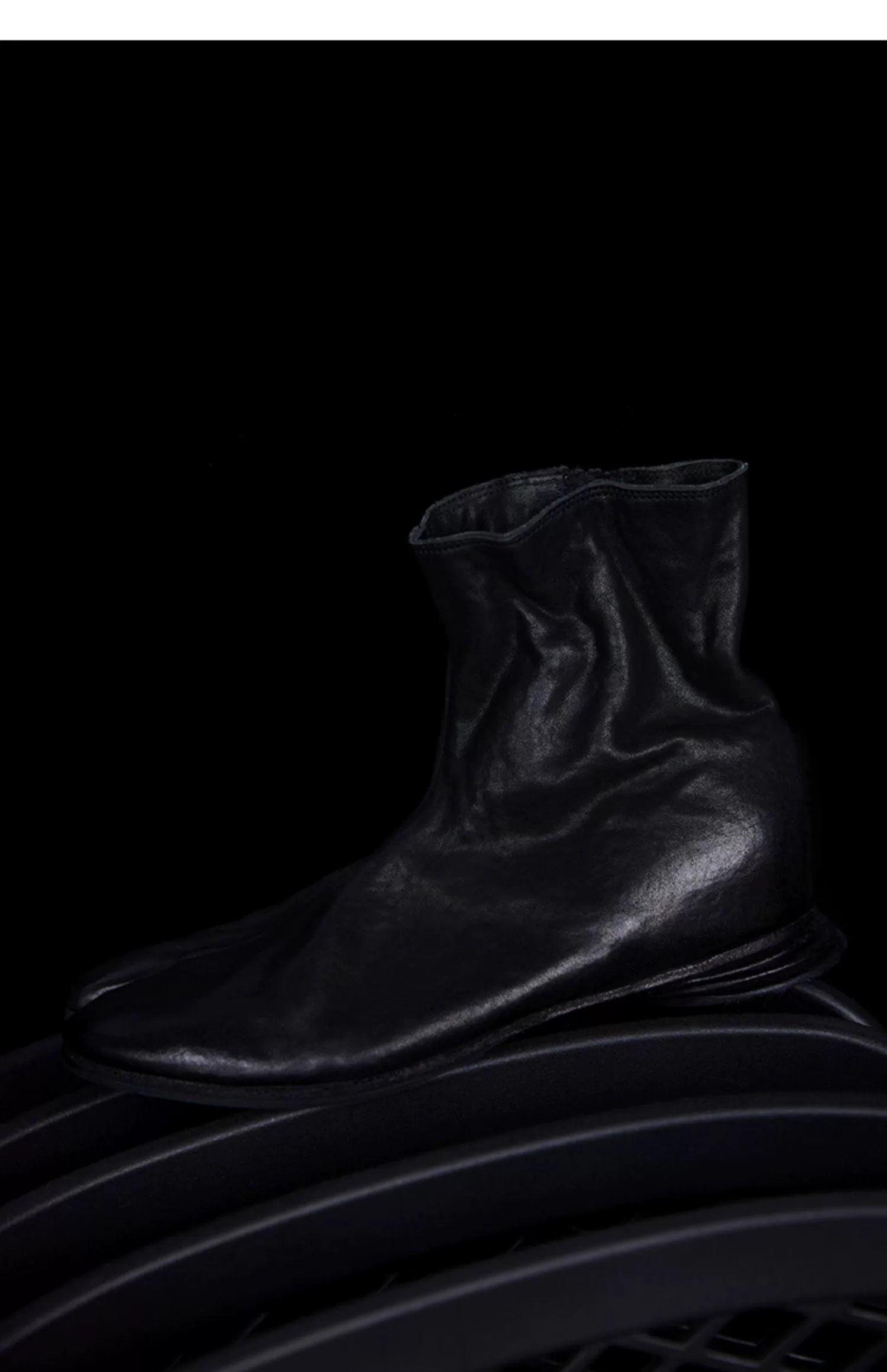 Black Leather Tabi Boots - Wolvess