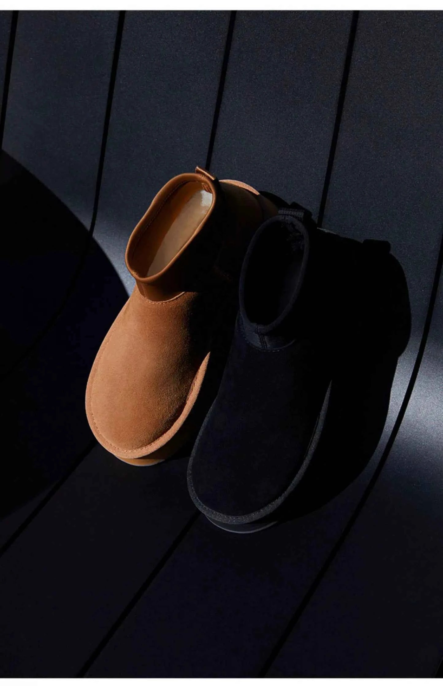 Suede Slip-On Ankle Boots With A Thick Sole