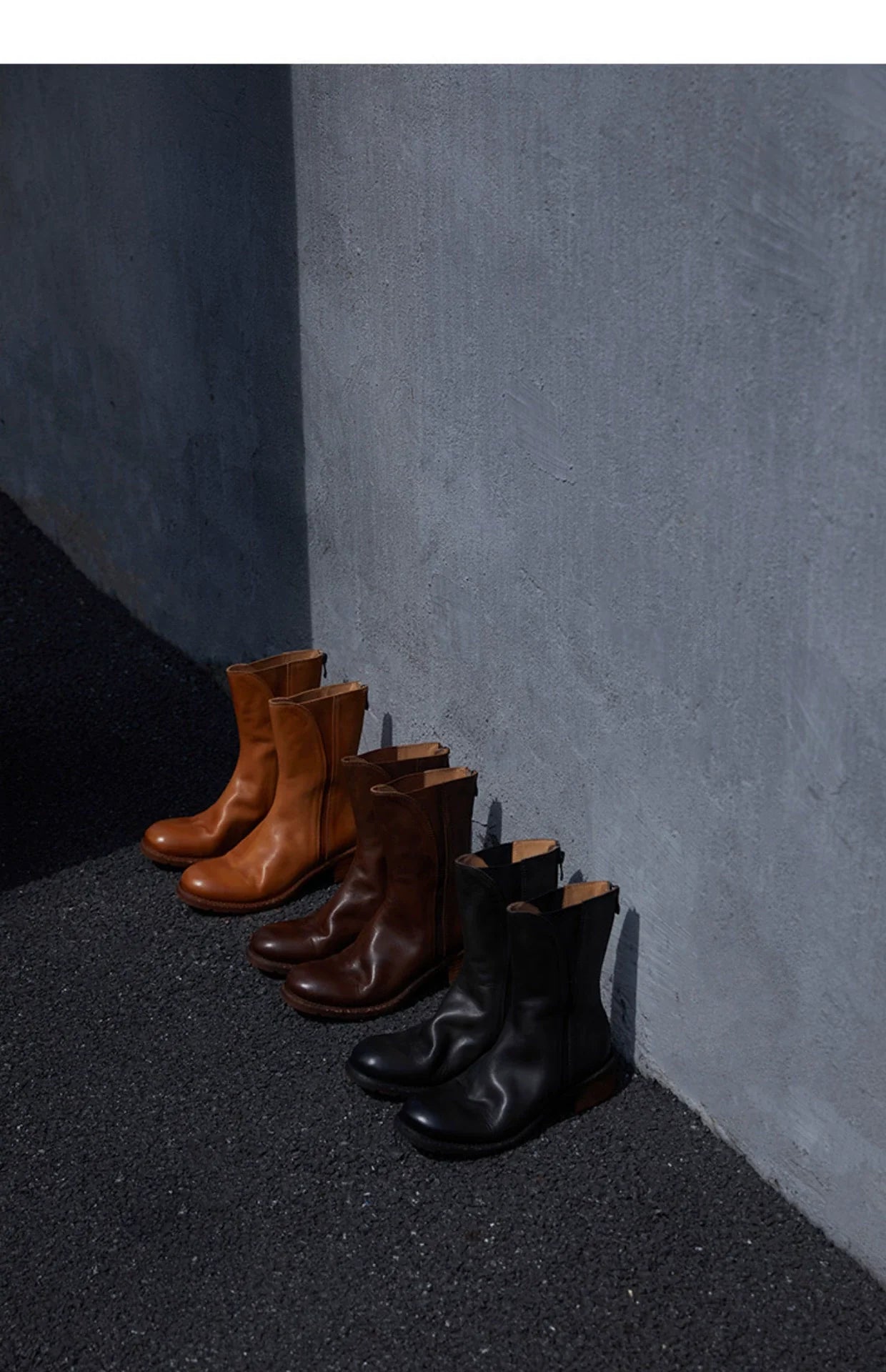 Leather Mid-Calf Boots - Wolvess