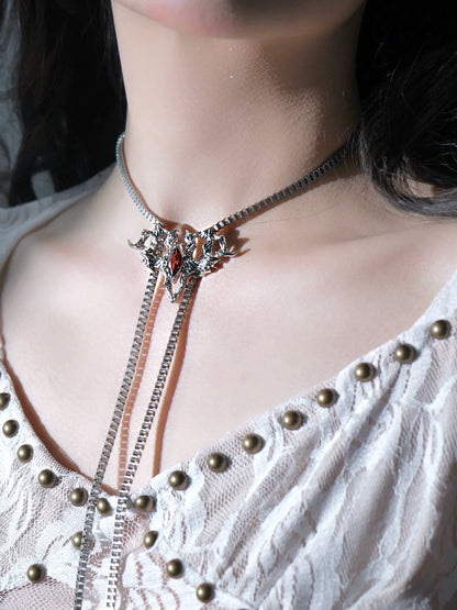 Spiked Gothic Skull Jewelry Set - Wolvess