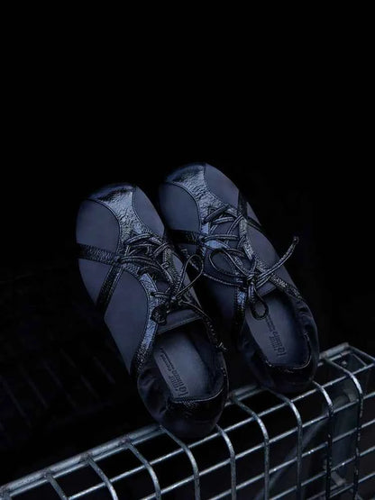 Metallic Lace-Up Sneakers with Shiny Trim