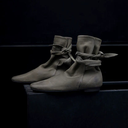 Pointed Toe Buckle Ankle Boots - Wolvess