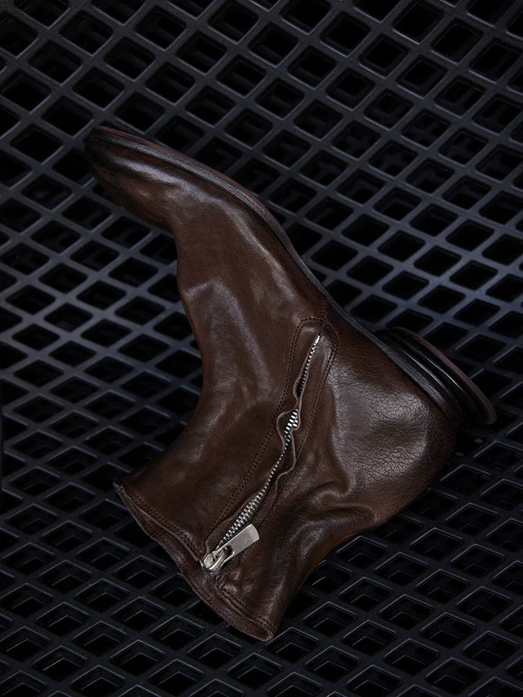 Black Leather Tabi Boots - Wolvess