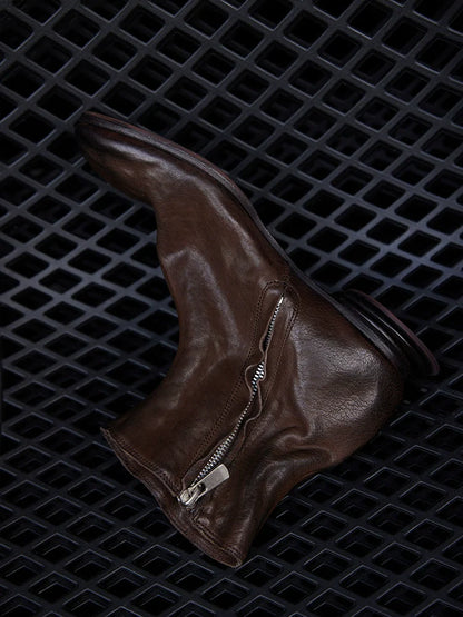 Black Leather Tabi Boots - Wolvess