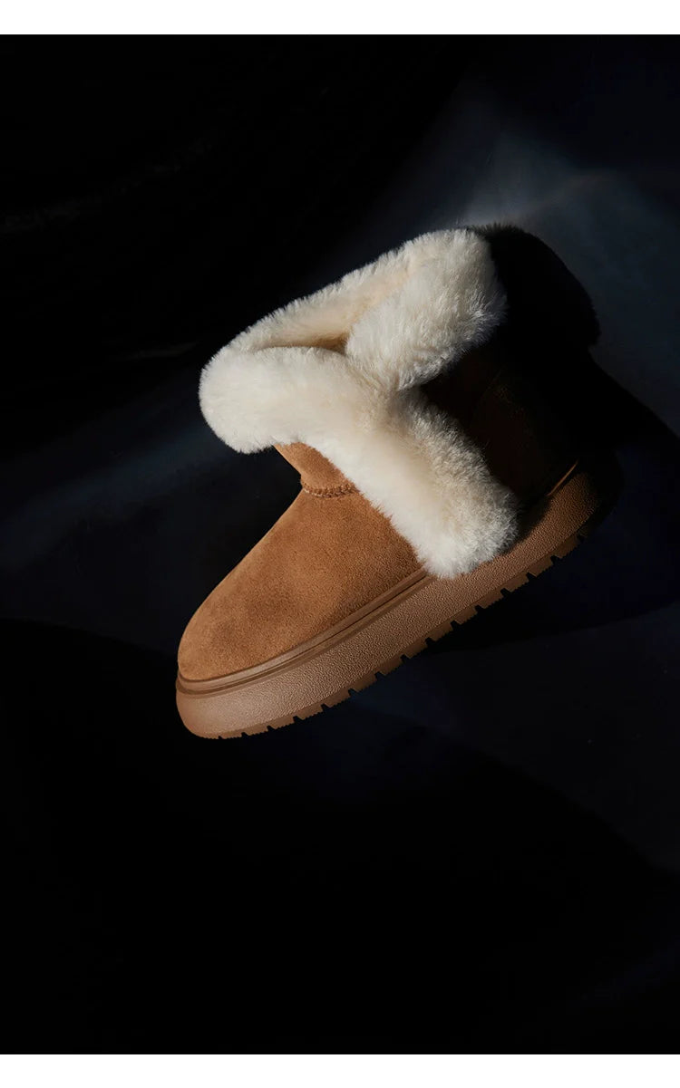 Fuzzy Shearling Ankle Winter Boot - Wolvess