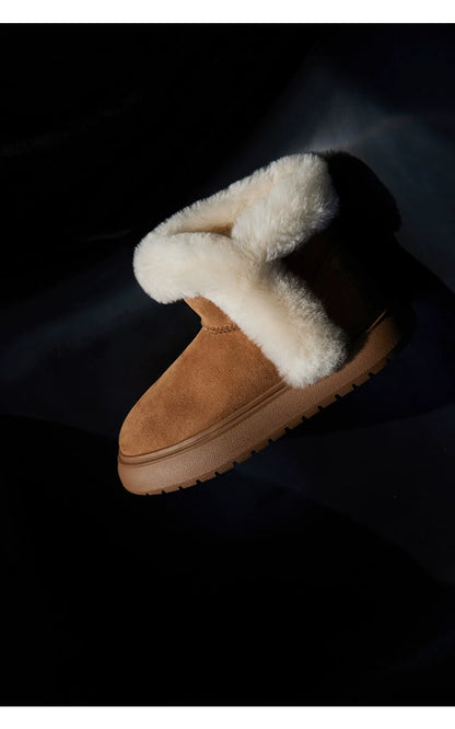 Fuzzy Shearling Ankle Winter Boot - Wolvess