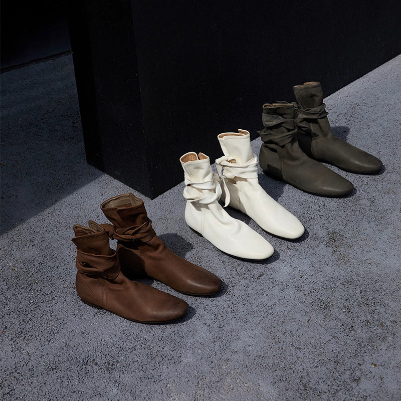 Pointed Toe Buckle Ankle Boots - Wolvess