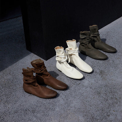 Pointed Toe Buckle Ankle Boots - Wolvess