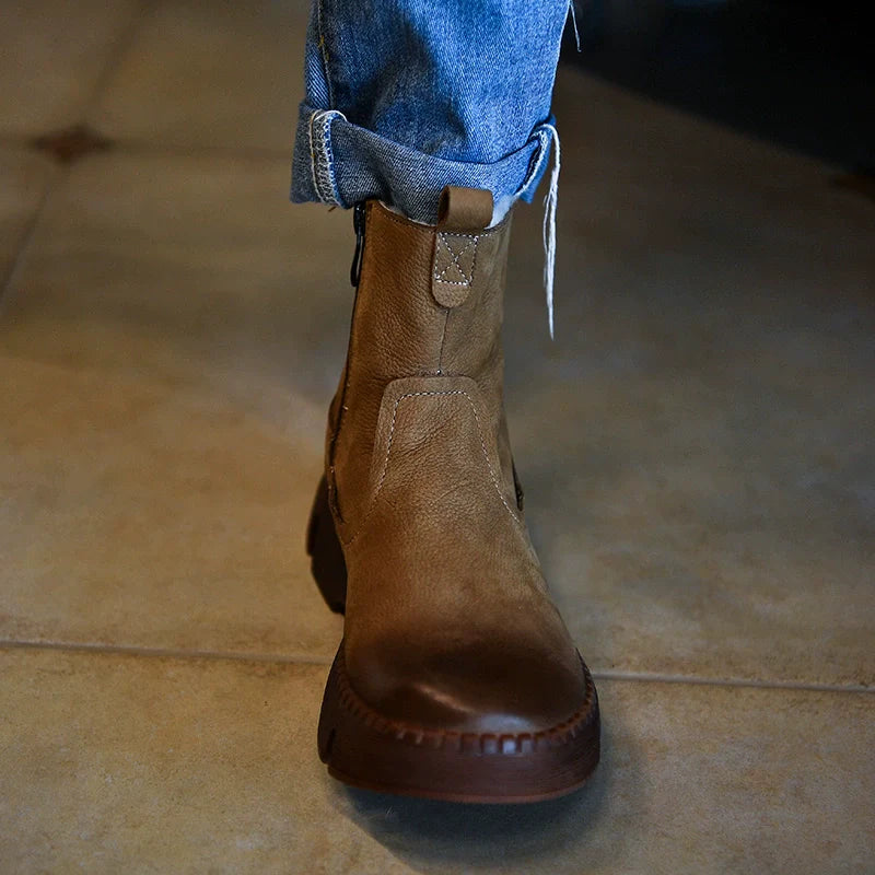 Fur Lined Brown Winter Boots - Wolvess