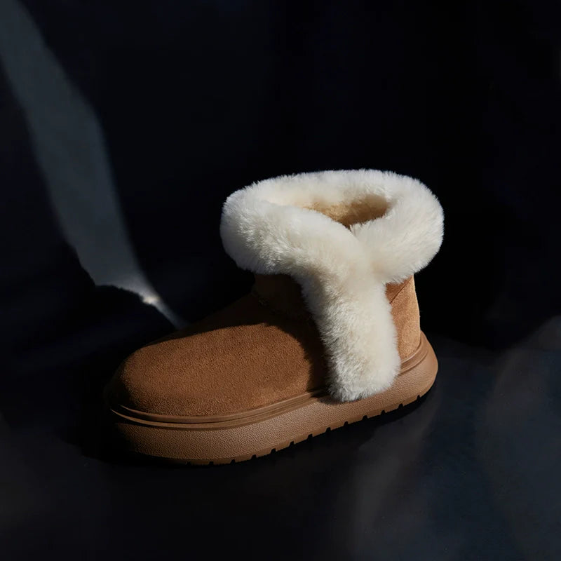 Fuzzy Shearling Ankle Winter Boot - Wolvess