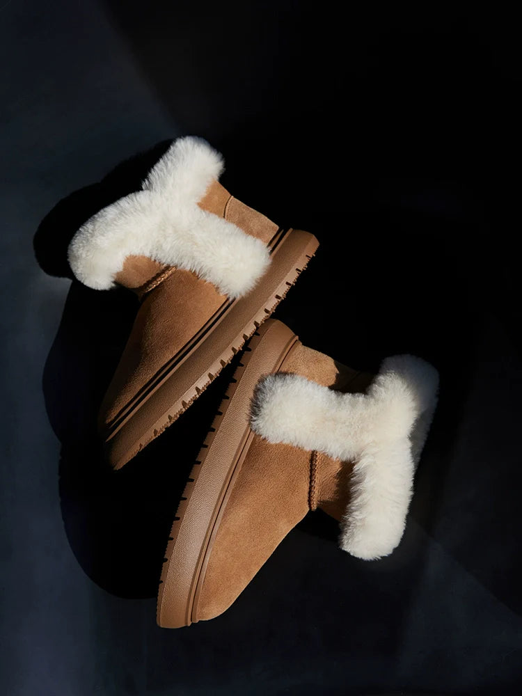 Fuzzy Shearling Ankle Winter Boot - Wolvess