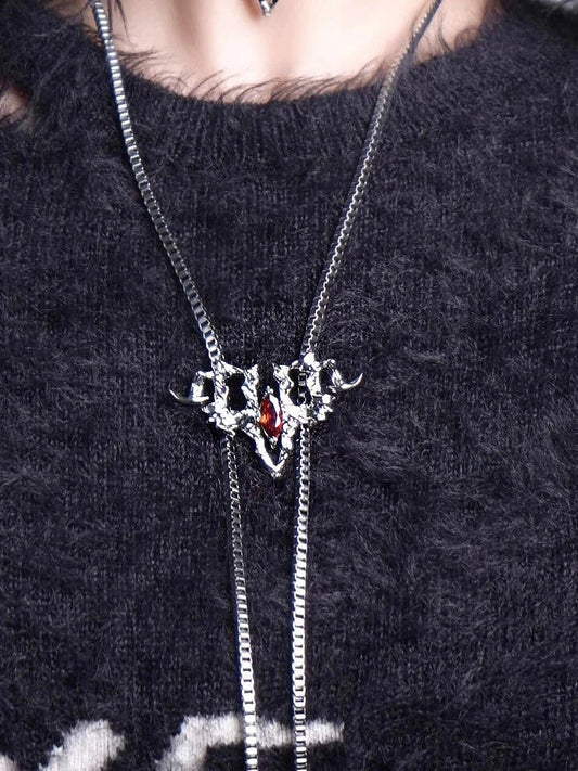 Spiked Gothic Skull Jewelry Set - Wolvess