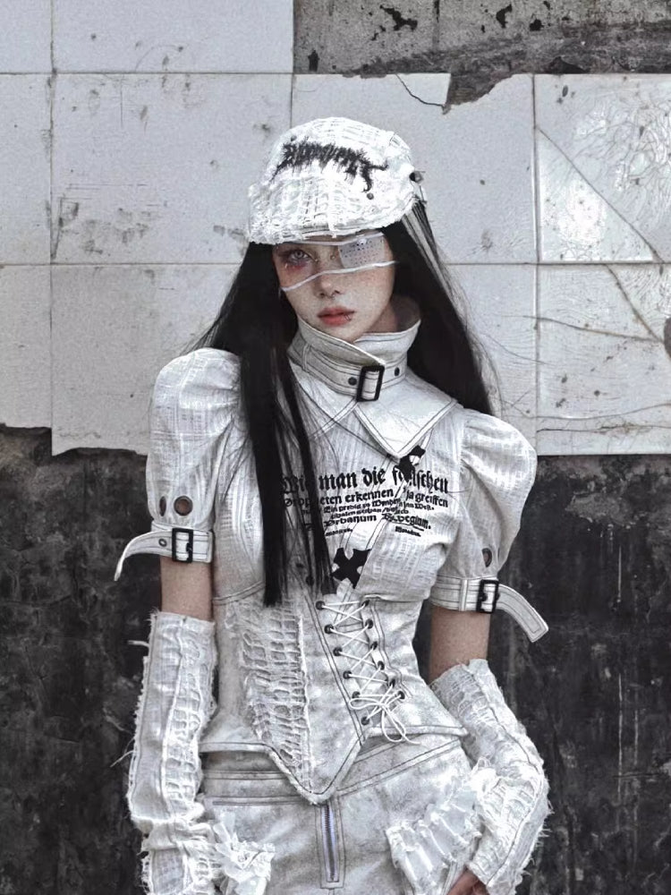 Graffiti Distressed Beret Cap - Wolvess