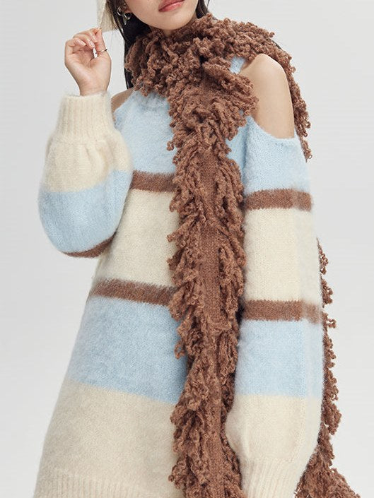 Fringe-Trimmed Wrap Scarf - Wolvess