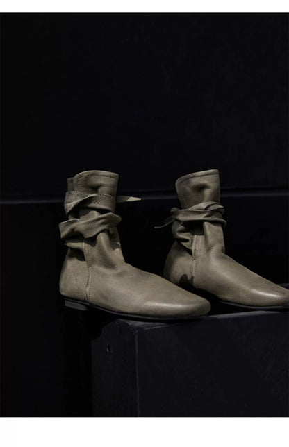 Pointed Toe Buckle Ankle Boots - Wolvess