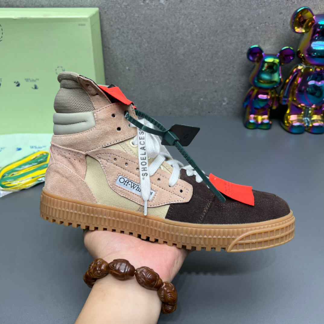 Off-White Off-Court 3.0  Suede Canvas Beige Dark High-Top Sneaker