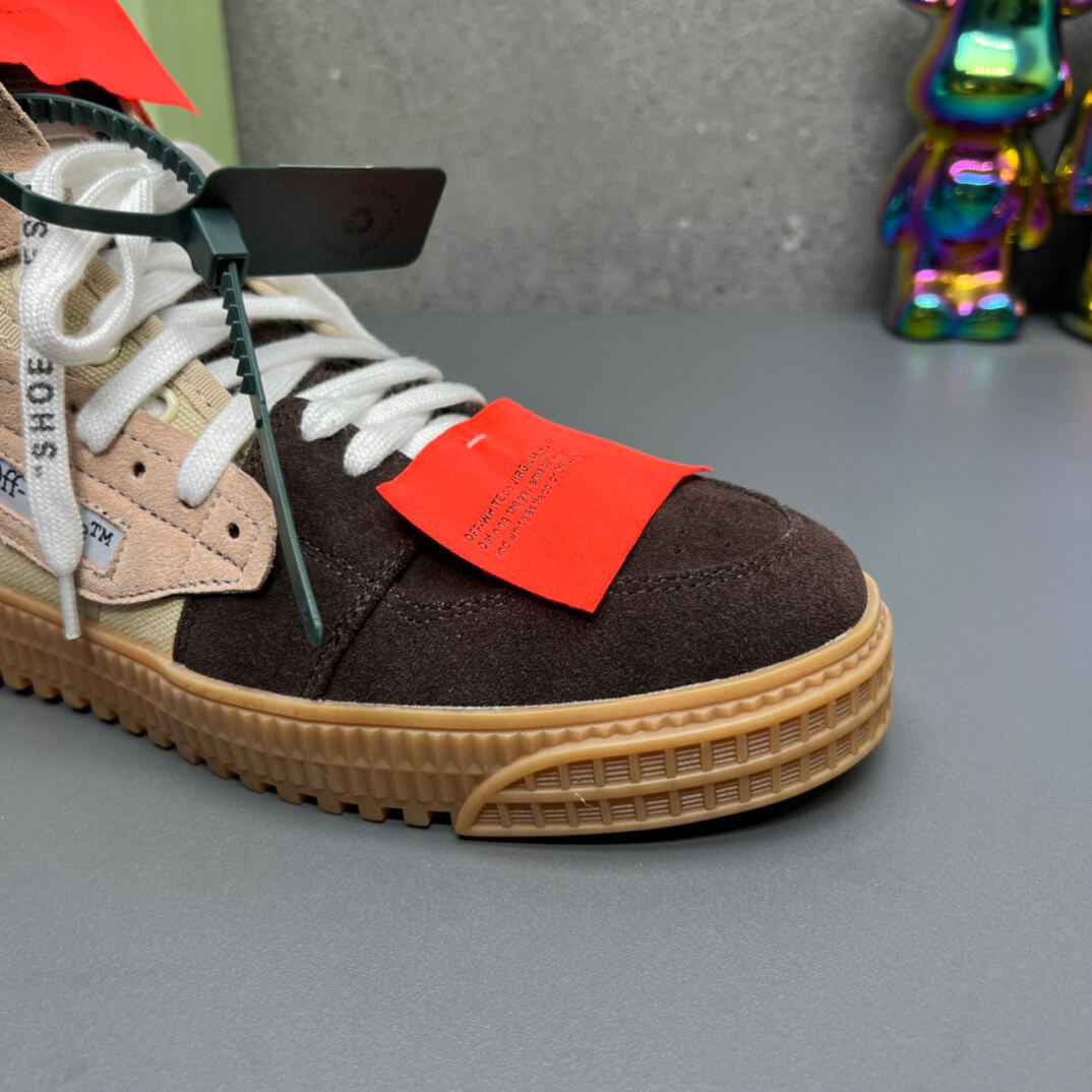 Off-White Off-Court 3.0  Suede Canvas Beige Dark High-Top Sneaker