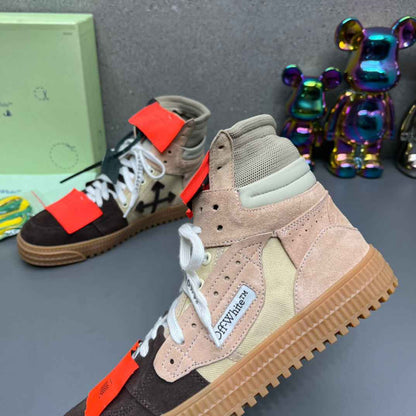 Off-White Off-Court 3.0  Suede Canvas Beige Dark High-Top Sneaker