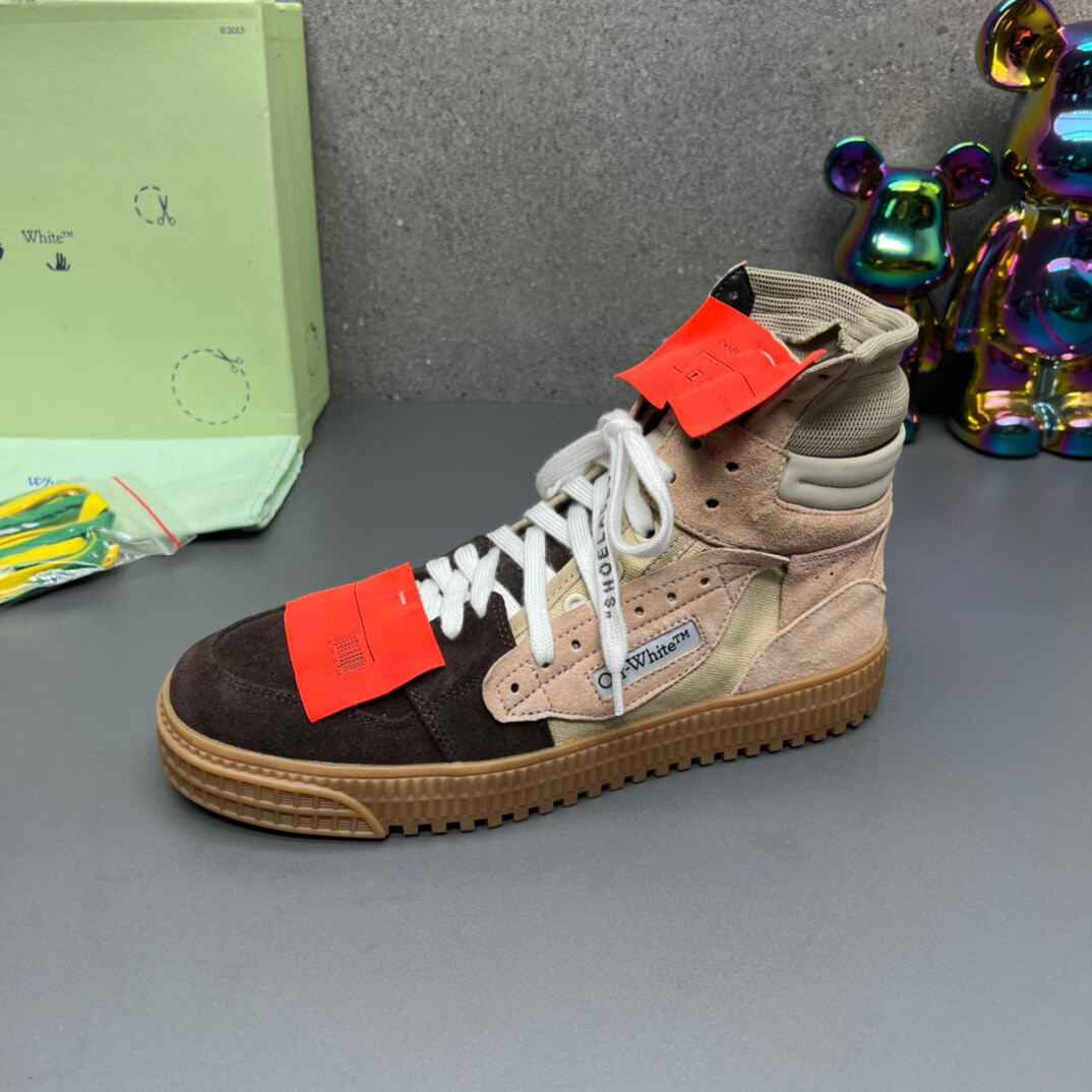 Off-White Off-Court 3.0  Suede Canvas Beige Dark High-Top Sneaker