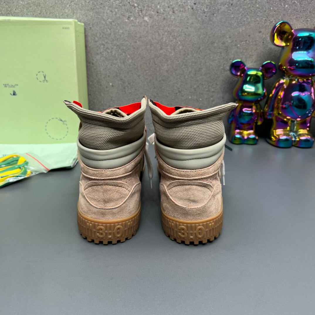 Off-White Off-Court 3.0  Suede Canvas Beige Dark High-Top Sneaker