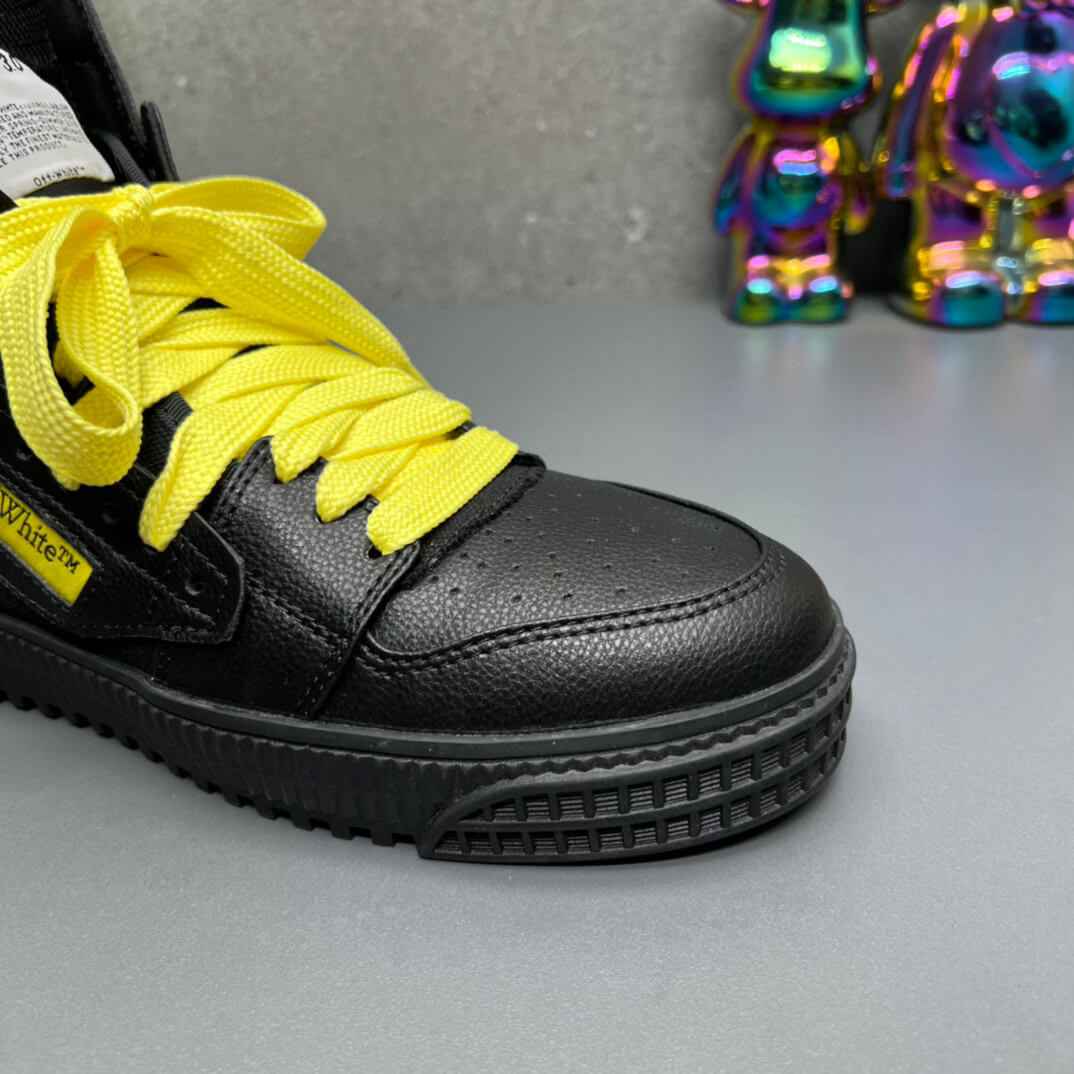 Off-White 3.0 Off Court Black Yellow High-Top Sneakers