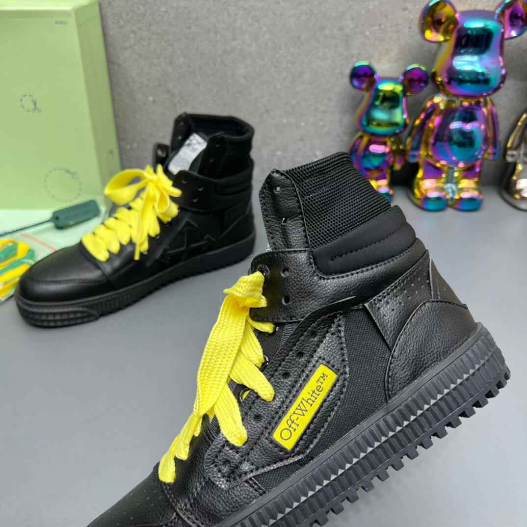 Off-White 3.0 Off Court Black Yellow High-Top Sneakers