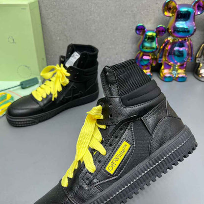 Off-White 3.0 Off Court Black Yellow High-Top Sneakers
