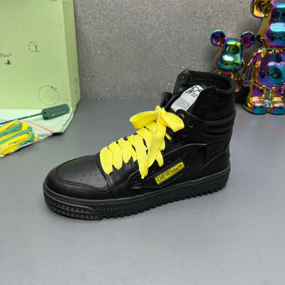 Off-White 3.0 Off Court Black Yellow High-Top Sneakers
