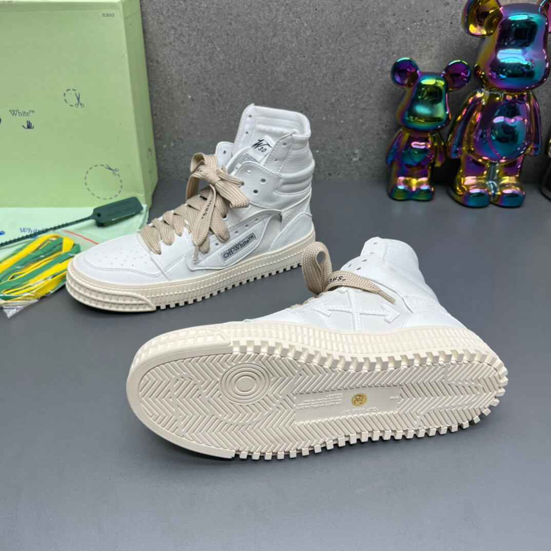 Off-White 3.0 Off Court White Beige High-Top Sneaker