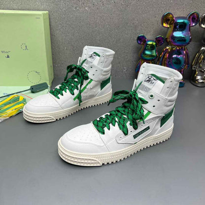 Off-White 3.0 Off Court  White Green High-Top Sneakers