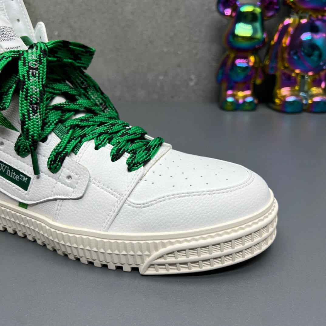 Off-White 3.0 Off Court  White Green High-Top Sneakers