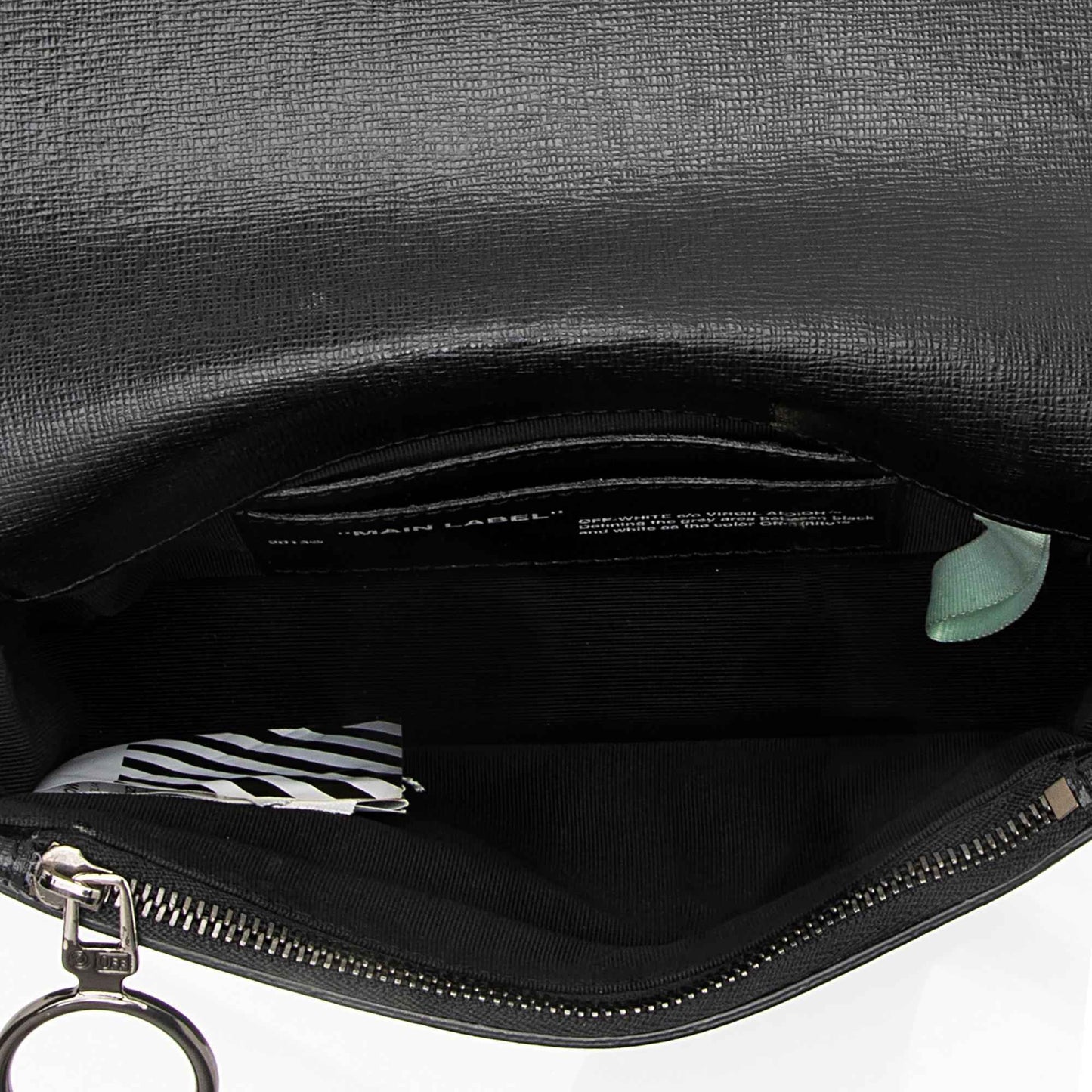 Off-White Leather Diag Mini Flap Bag