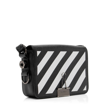 Off-White Leather Diag Mini Flap Bag
