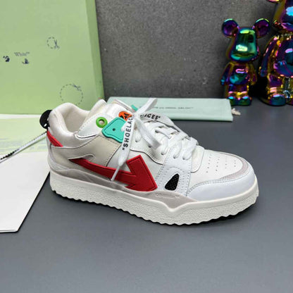 Off-White 'White Red' Sponge Mid-Top Sneaker
