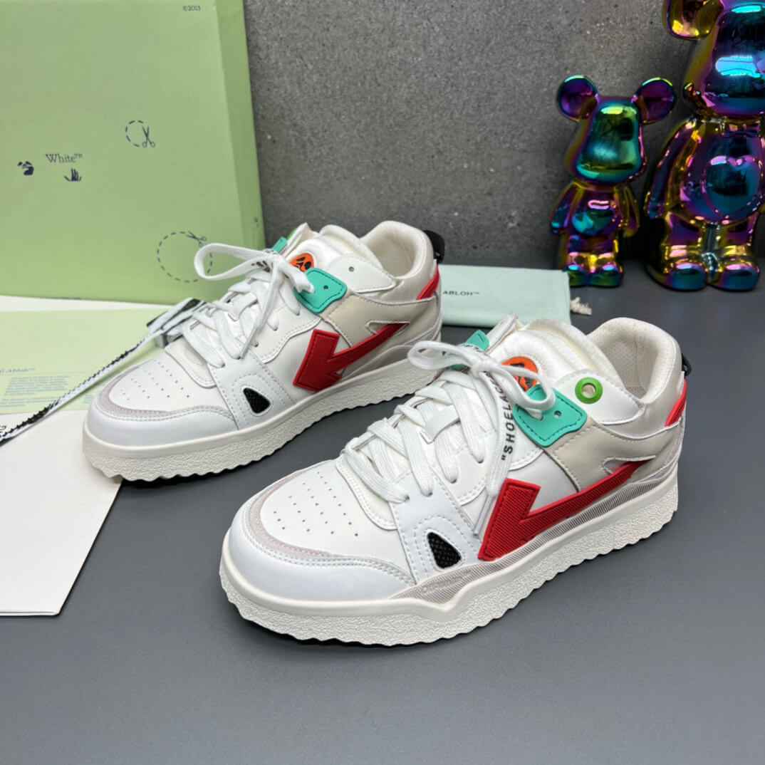 Off-White 'White Red' Sponge Mid-Top Sneaker