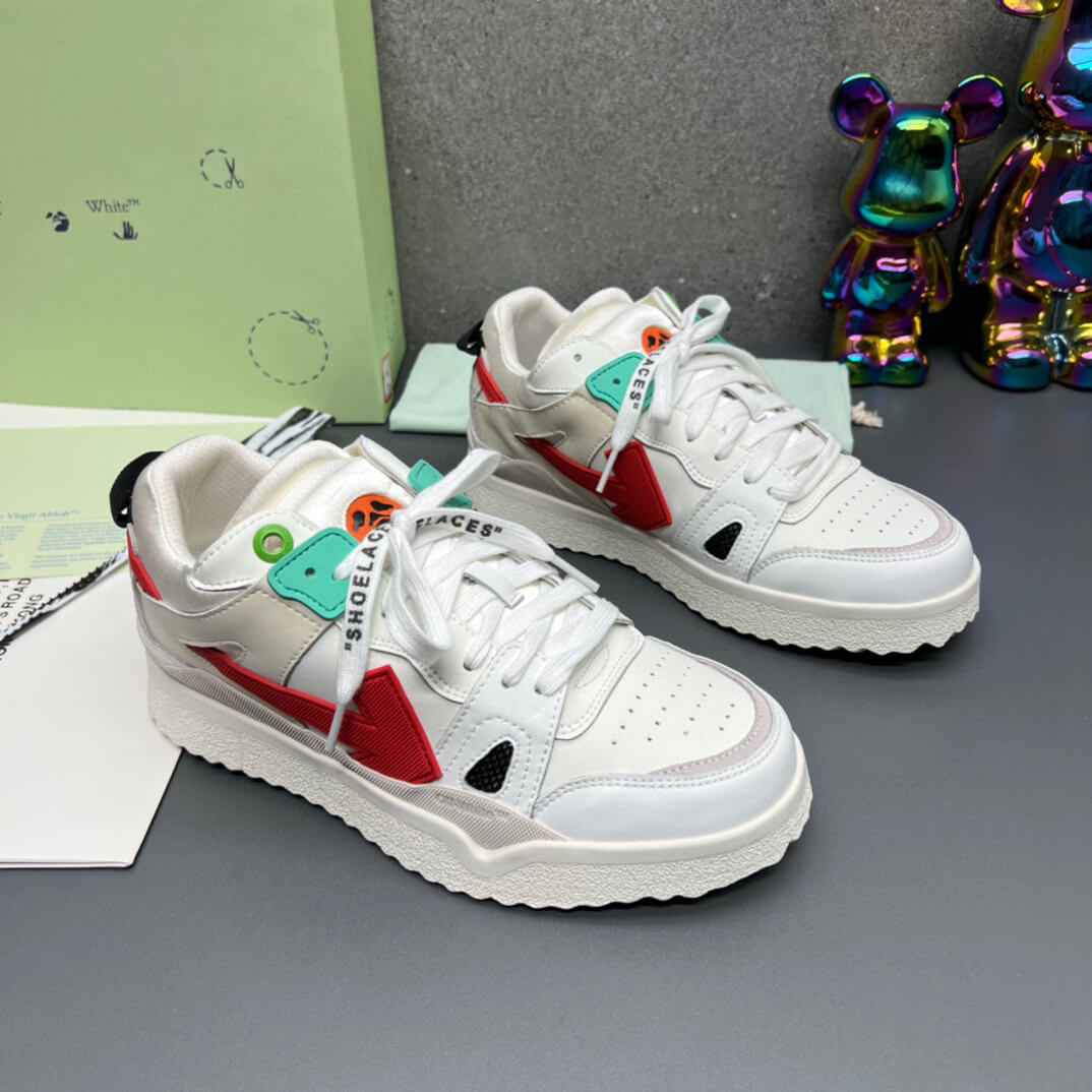 Off-White 'White Red' Sponge Mid-Top Sneaker